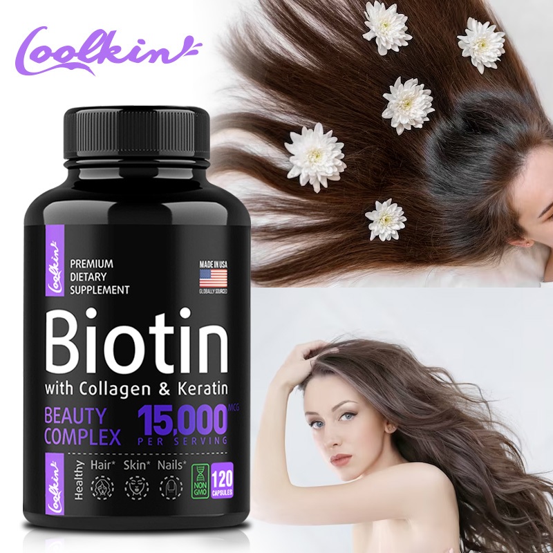 Biotin Vitamins with Collagen and Keratin, Hair Growth Supplement for