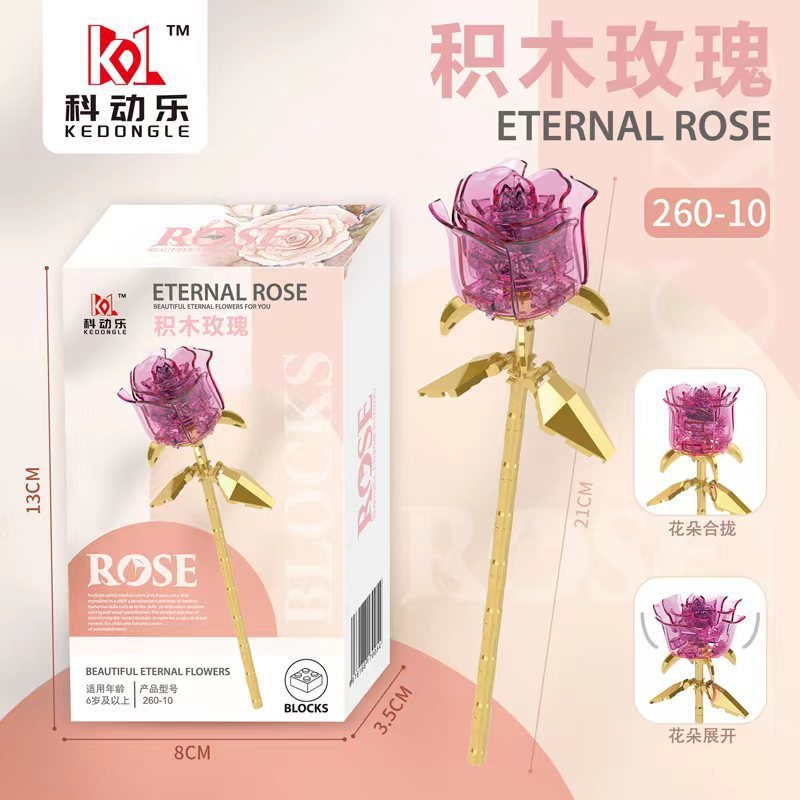 Colorful Rose Building Block Series Building block toy gift | Shopee ...