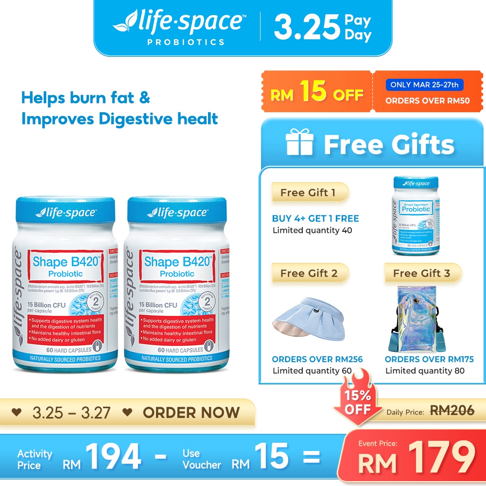 [Bundle Set] Life Space Probiotic B420 Supplement Promotes Metabolism ...