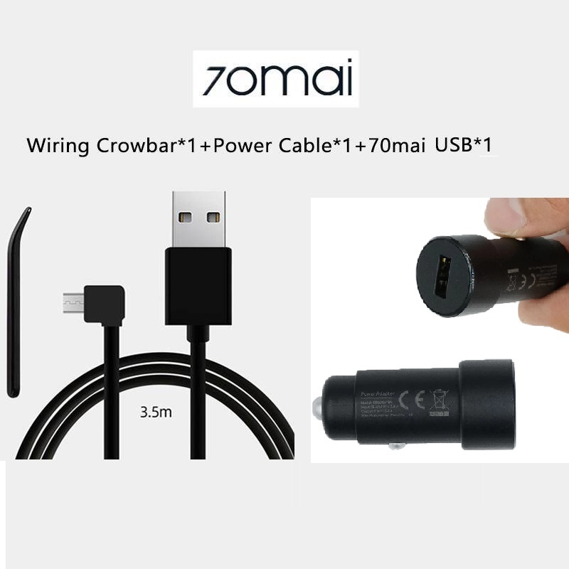 70Mai A200 Charging Cable single USB For charger 70Mai 4K A800S