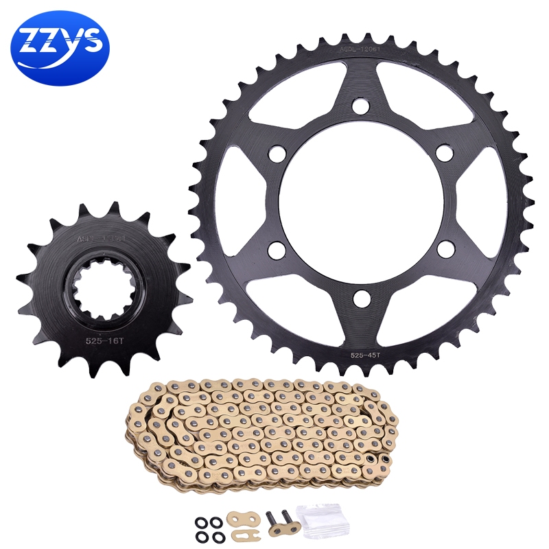 525 16T 45T Motorcycle Front Rear Sprocket Chain Set For Yamaha MT07