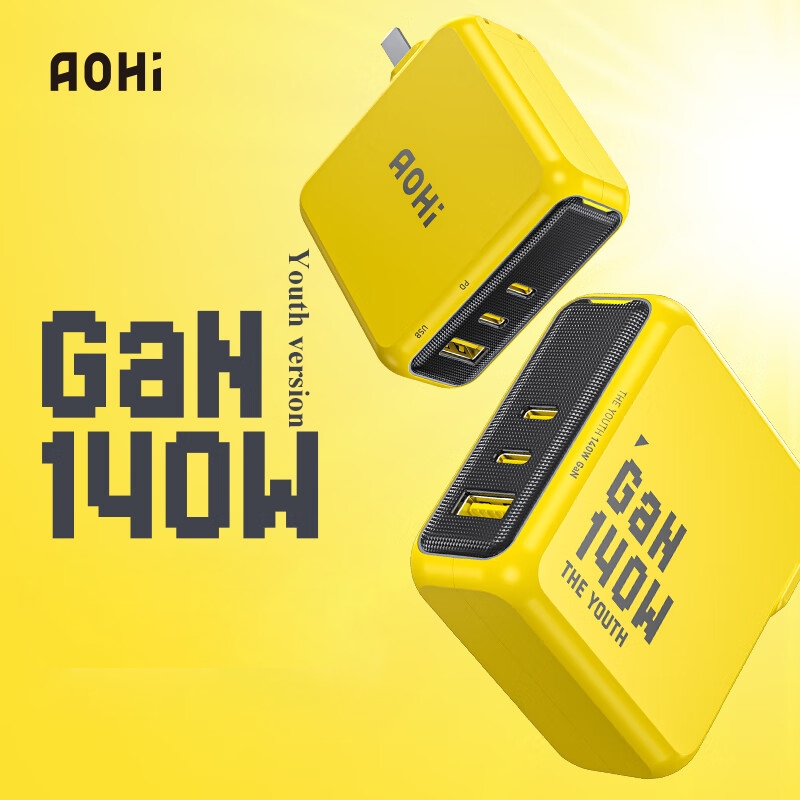 AOHI 140W USB C Charger PD3.1 3-Port GaN+ Laptop Wall Charger 100W Fast ...