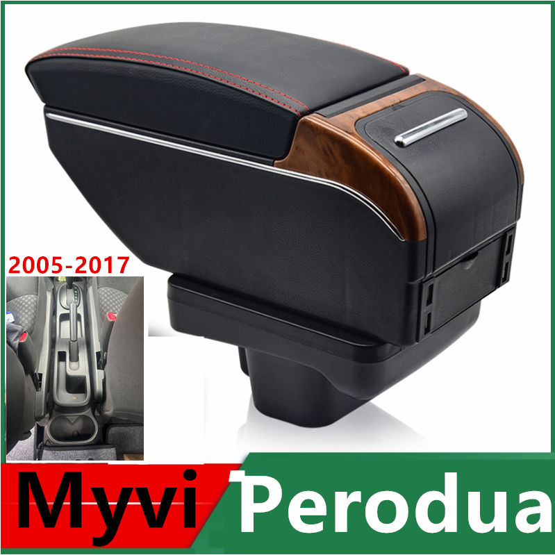 Perodua Myvi 20052017 Arm Rest Car Armrest USB Port Console Organizer Storage Box Middle Cup