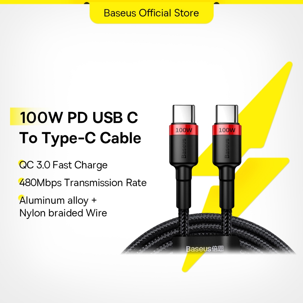 Baseus PD 100W USB C to TypeC Cable Support QC 4.0 For iPhone15 Fast ...
