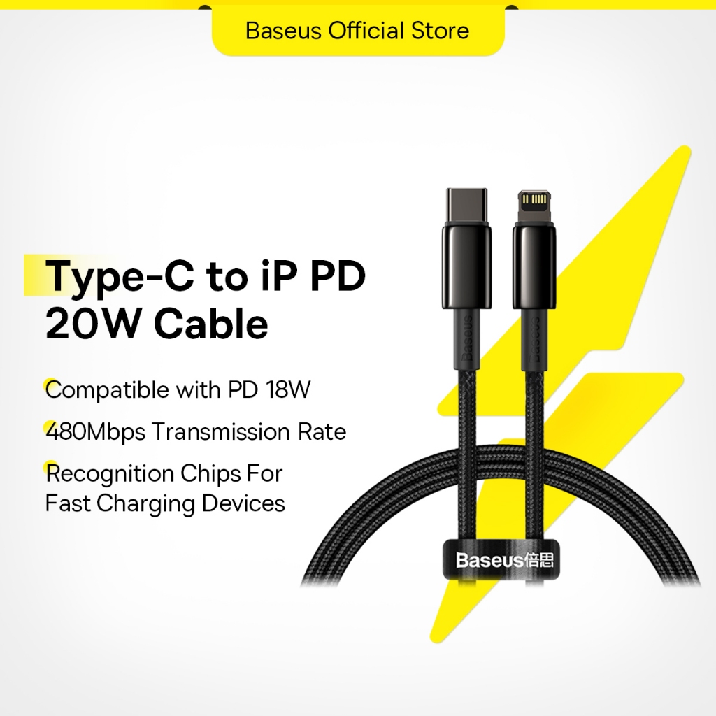 Baseus USB C To Lighting Cable Fast Charge Compatible For Iphone 12 ...