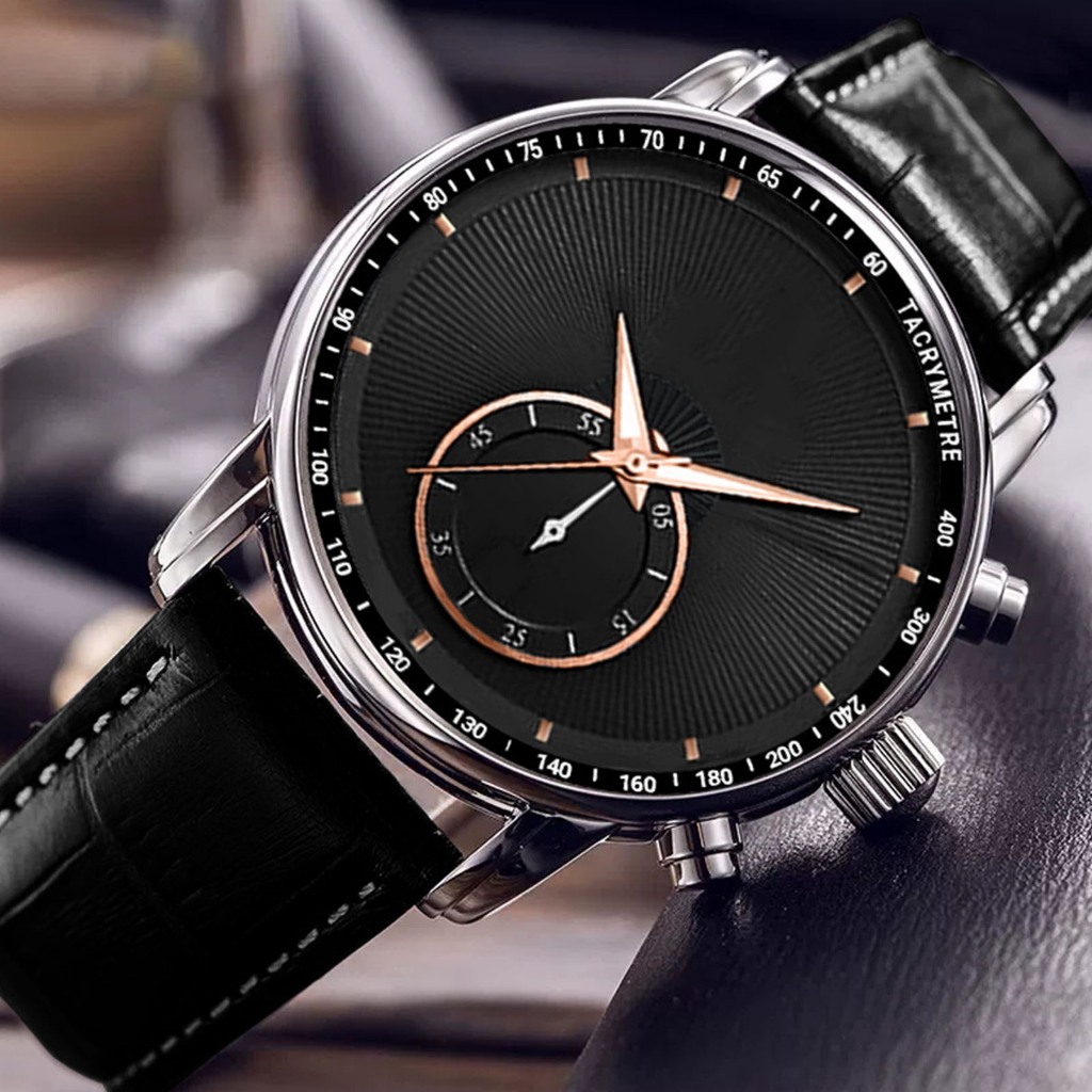 [Launch New] 2024 Men's Analog Quartz Watch with Slim Case and PU
