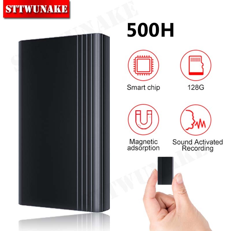 500 Hours Time Mini Voice Activated Recorder Built-in Magnet Spy Small ...