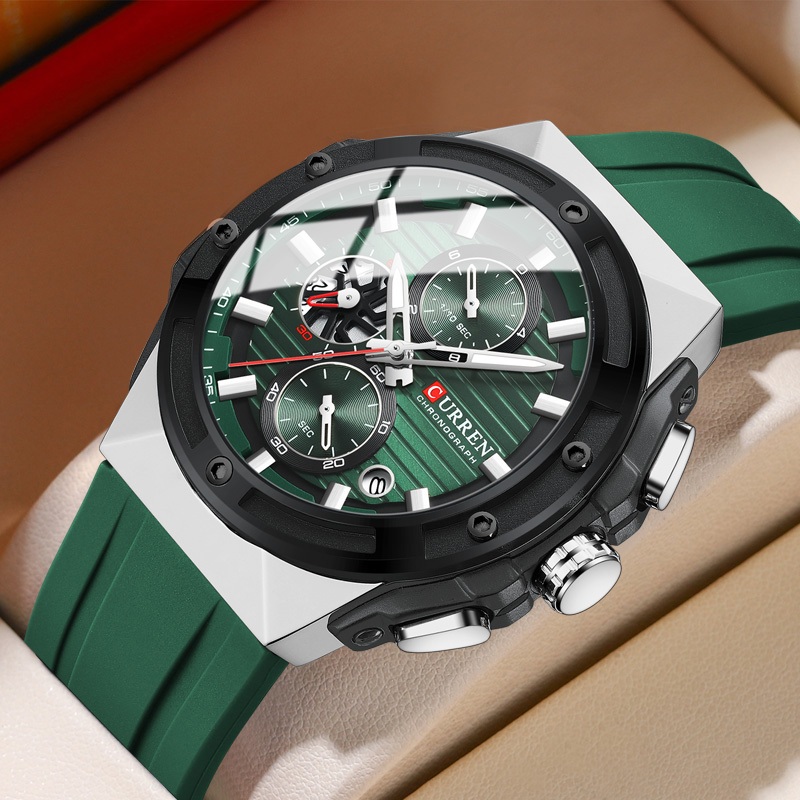 CURREN Fashion Sports Watches with Large Dial Unique RectangularHollow ...