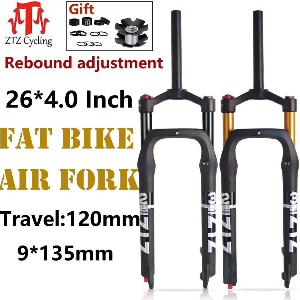 ZTZ 26 * 4.0 inch Fat Tire MTB Air Suspension Fork Rebound Adjustment Front Fork,120mm Travel