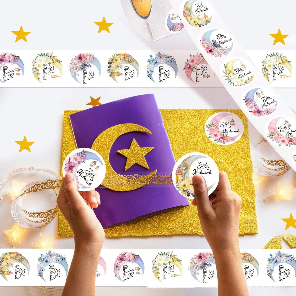Ready Stock 96pcs/500pcs 3.8cm Hari Raya Big Sticker Eid Mubarak ...
