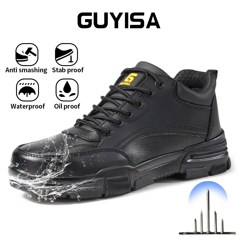 GUYISA Men Safety Shoes Steel Toe Anti-puncture Waterproof Anti slip ...