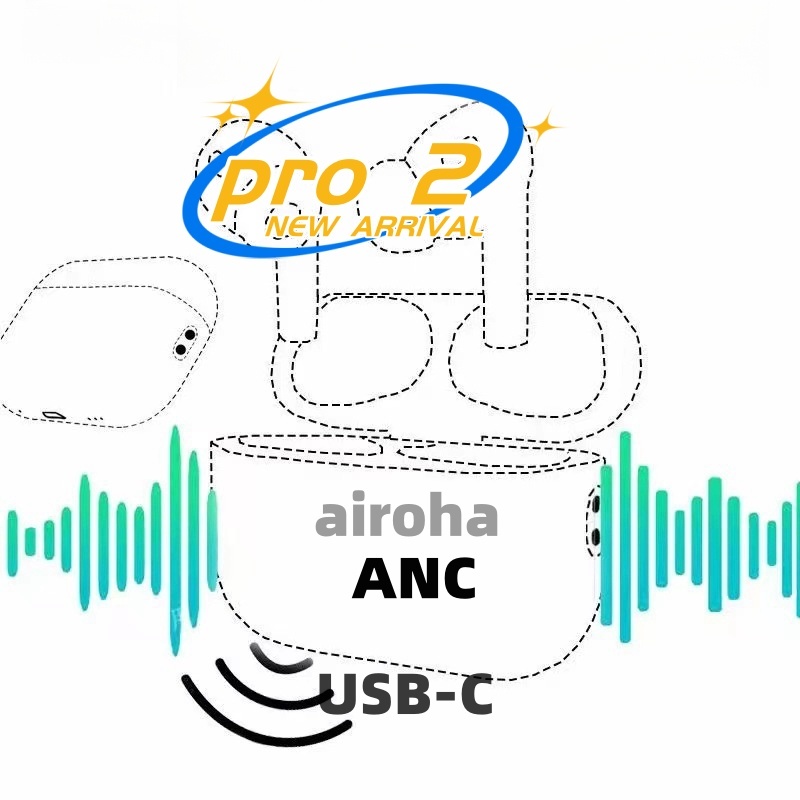 Pro2 Latest USB-C airoha chip with 100%Anc volume slider Wireless ...