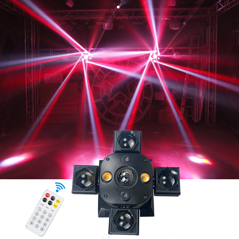 Mini 4 Arm RGBW led moving light red green laser led flash magic ball ...