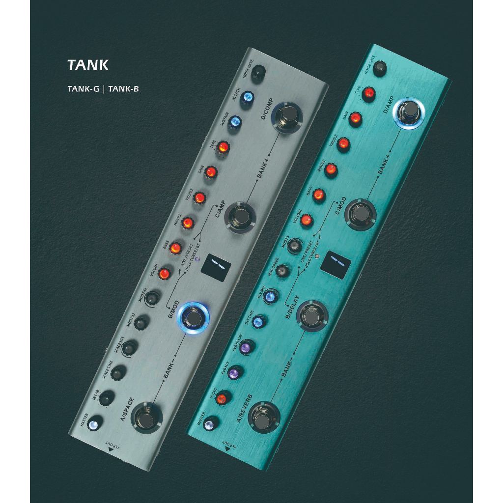 M-VAVE Tank-G Tank-B YUMIER Guitar Multi-Effects Pedal 36 Presets,9 ...