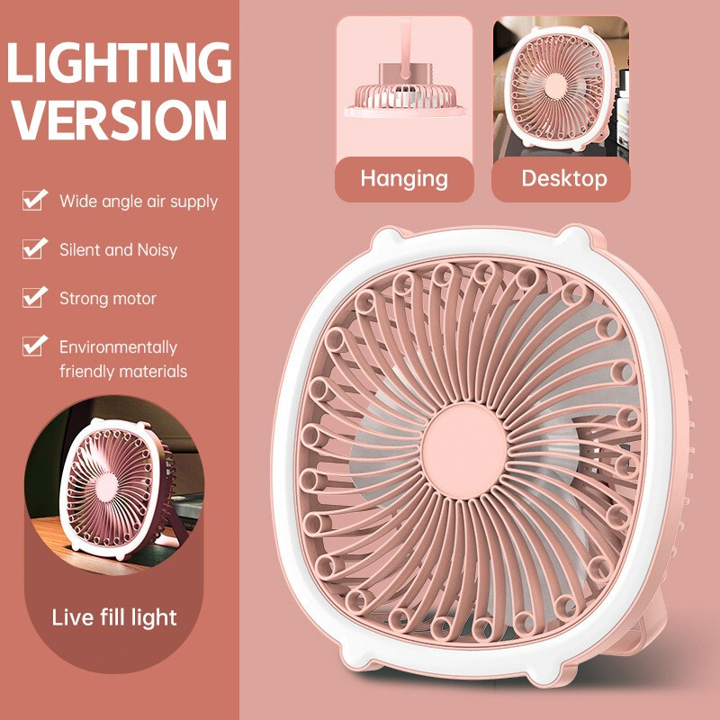 4 in 1 Portable Rechargeable Fan Night Light Fan USB Charging Fan Small Fan Outdoor Camping Fan