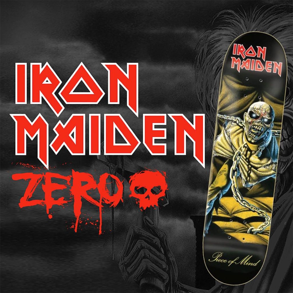 iron maiden & zero skateboard deck pro canadnian maple deck adult 31