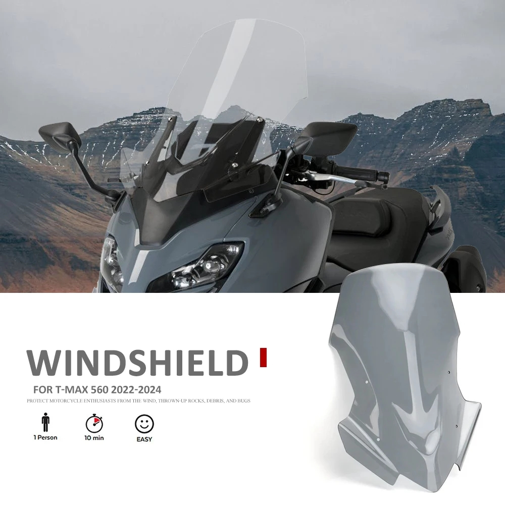 Motorcycle Windshield Wind Screen Shield Deflector Protector Windscreen ...