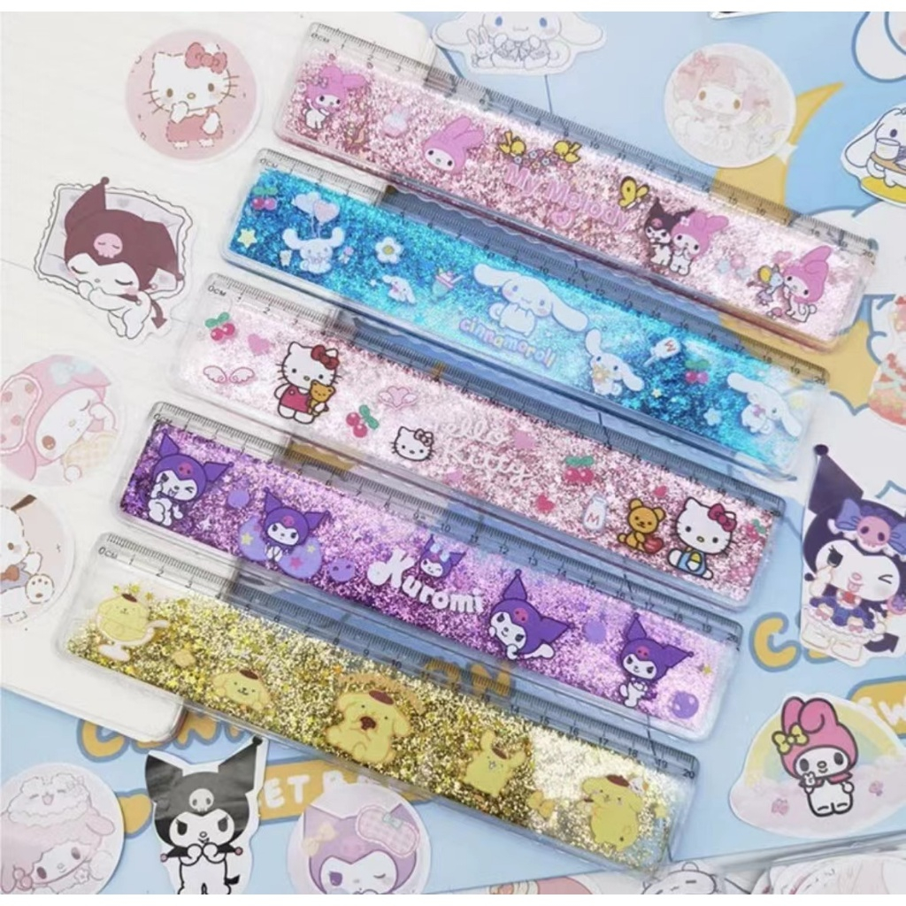 Sanrio Cute And Creative Cartoon Shape Kuromi Flowing Sand Ruler With ...