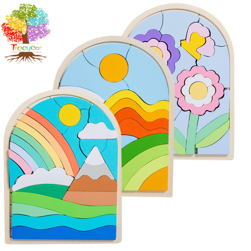 Montessori Toys for 1 2 3 Year Old Boys Girls | Wooden Rainbow Stacking ...