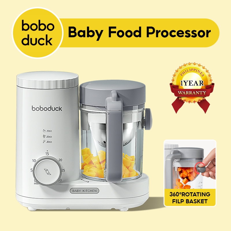Boboduck 4 in 1 Baby Food Processor Heating/Steam/Defrost/Blend Can