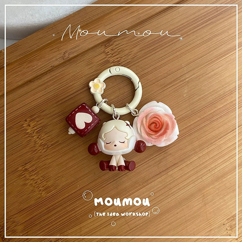Mini Dimo Doll Keychain Original Popmart Doll Pendant Car Key Ring Cute ...