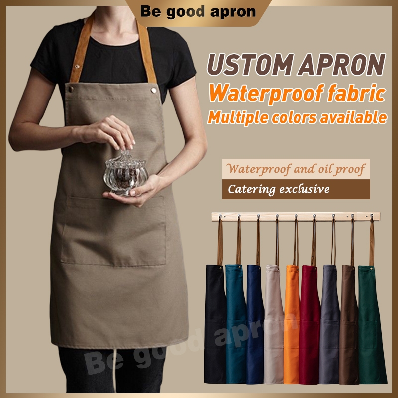 Unisex Waterproof Hanging Neck Apron Custom Name for Restaurant/Hotel ...