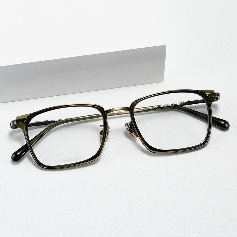 GMS Series Classic Pure Titanium Plate Glasses Frame Male Female ...
