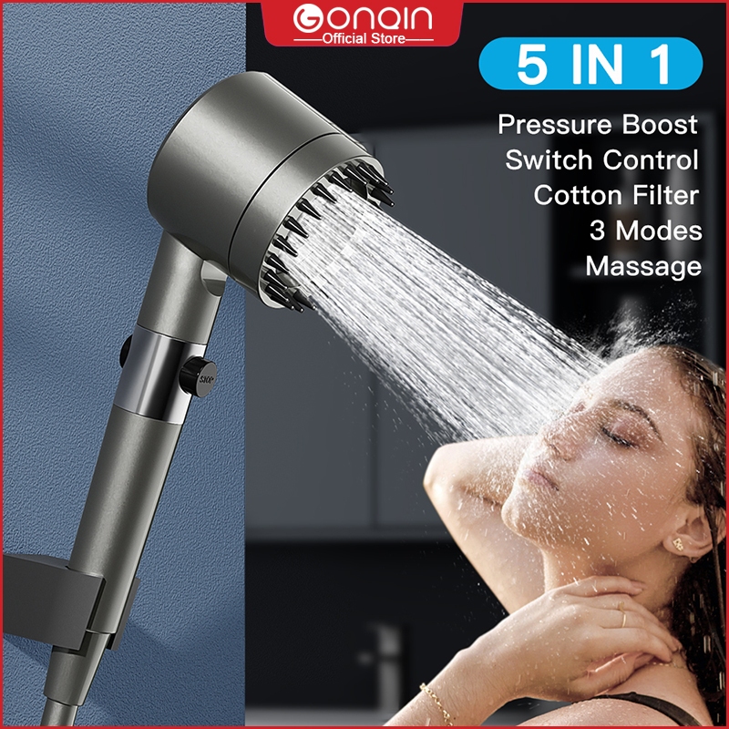 GONQIN HighPressure Shower Head Handheld Massage Showerhead Bathroom Pressurized Shower Head