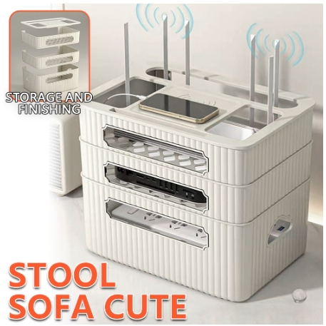 WiFi Router Storage Box Placement Wire TV Set Top Box Shelf Socket ...