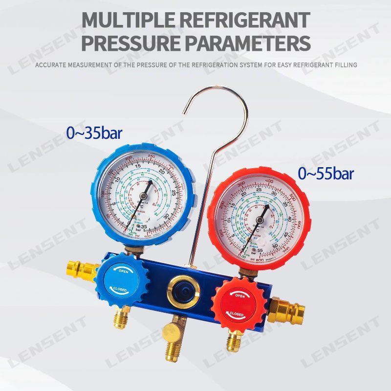 Lensent MY R134a Car Aircon Manifold Gauge Freon Pressure Gauge AC ...