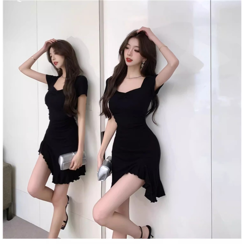 Korean version of the buttocks wrapped fishtail skirt with irregular ...