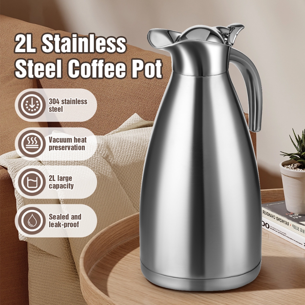 SUS 304 Stainless Steel Coffee Pot Double Wall Vacuum Insulated