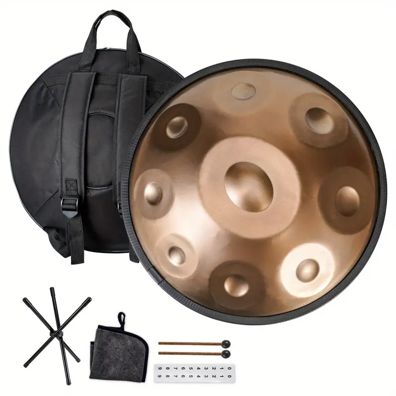 18 inch 9 Notes Handpan G Key Steel Tongue Hand Drum Rav For Beginner ...