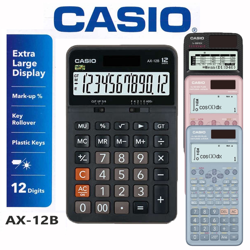 CASIO Calculator MX-12B (BLACK)/AX-12B/FX-991EX/FX-570 EX/FX-991ES Plus ...