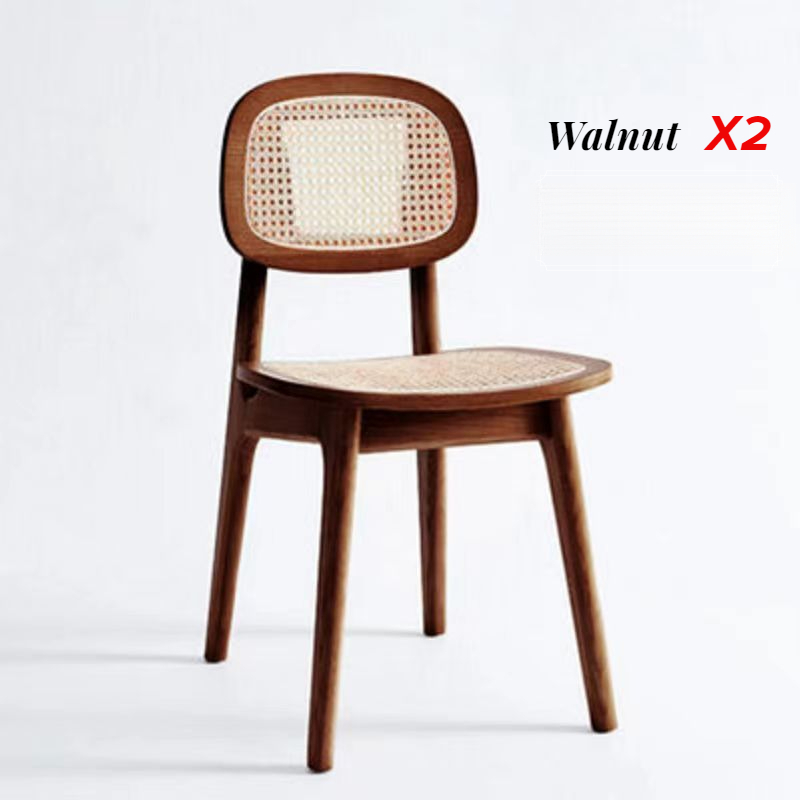 Solid Wood Rattan Chair Dining Chair Back Chair Living Room Chair Nordic Solid Wood Home Simple