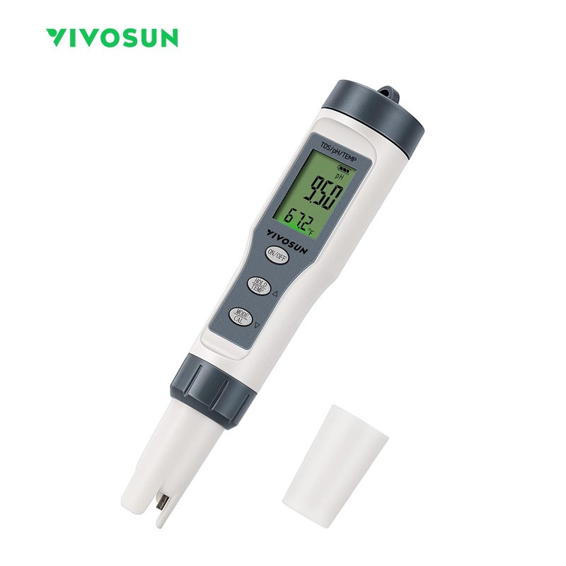 VIVOSUN 3-in-1 Digital pH Meter with ATC, ±0.1 pH Accuracy Water ...