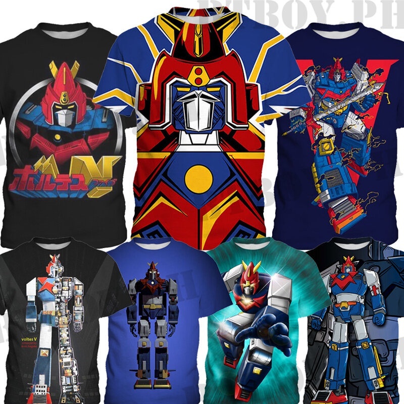 Voltes V Legacy 3D Printed Children's T-shirt Cartoon Crewneck Summer ...