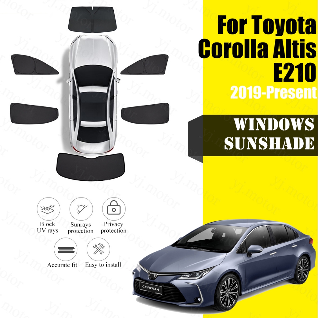 Buy Fixed Side Window Shades With Logo - Black UV & Heat Protection For Toyota Corolla