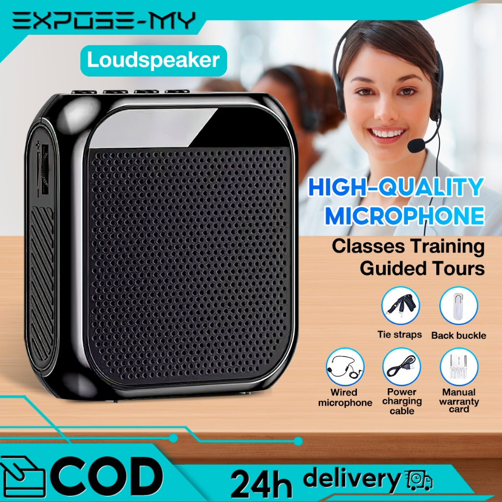 EXPOSE Microphone Amplifier Portable Wireless Teacher Speaker | Shopee ...
