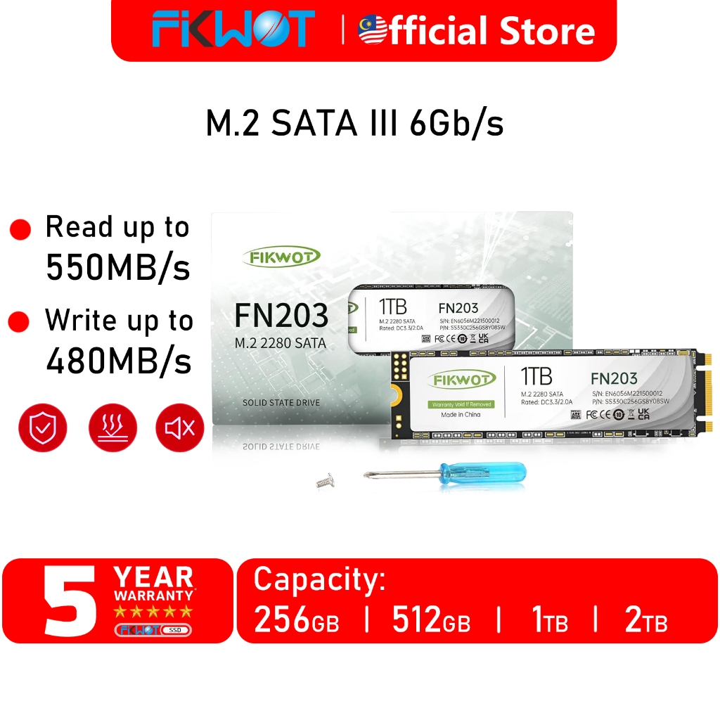 Fikwot FN203 SATA III SSD NGFF Internal Solid State Drive M.2 2280