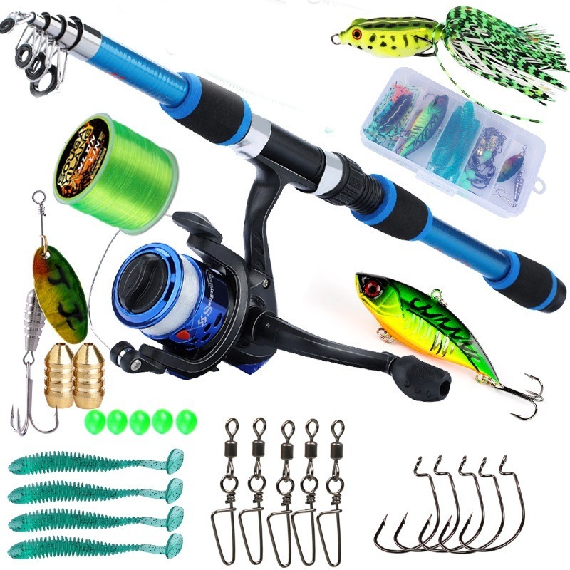 Sougayilang Complete 1.8m Telescopic Fishing Rod Set with 3BB 5. 2: 1 ...