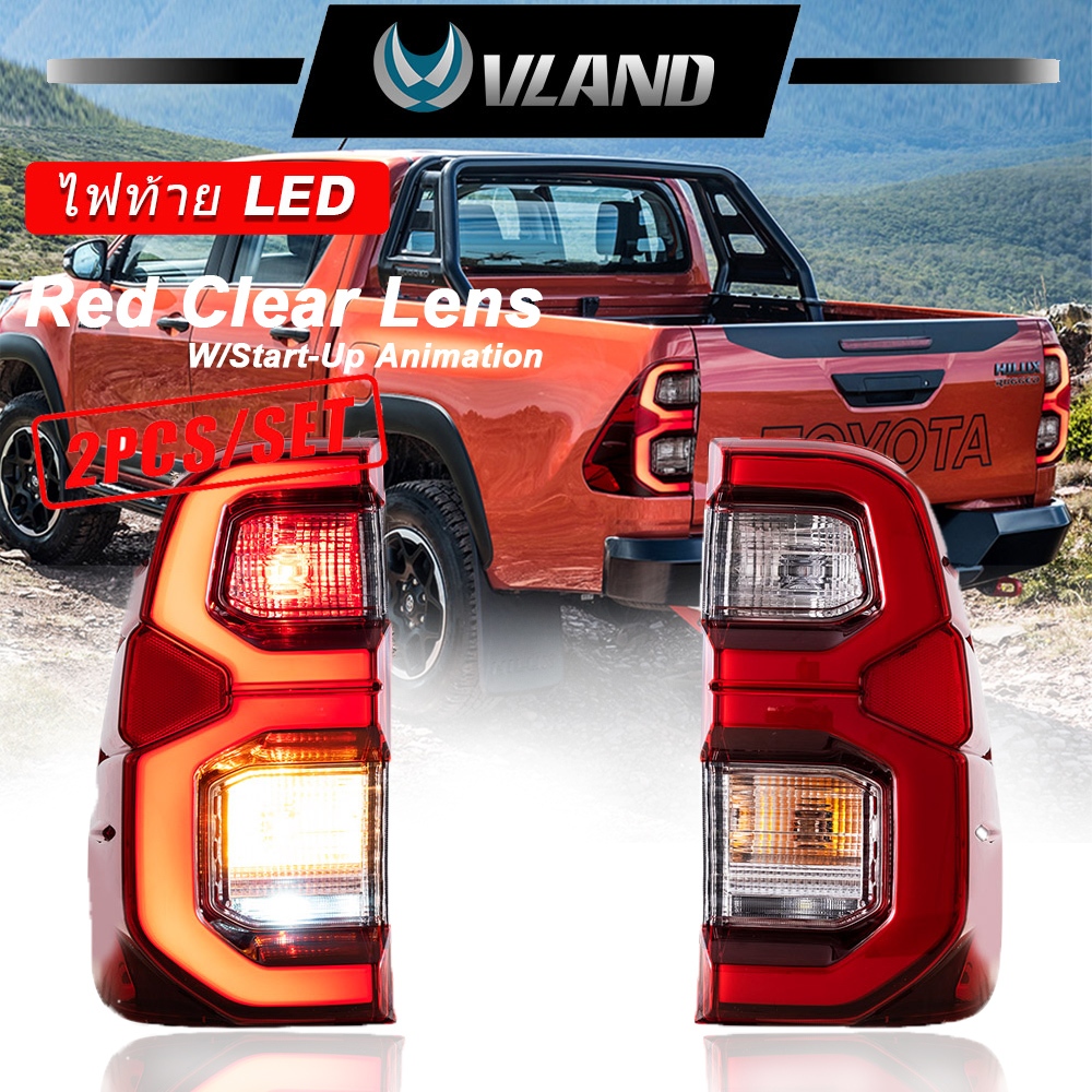 VLAND LED Tail Lights For 2015-2025 Toyota Hilux Revo SR5 8th Gens ...