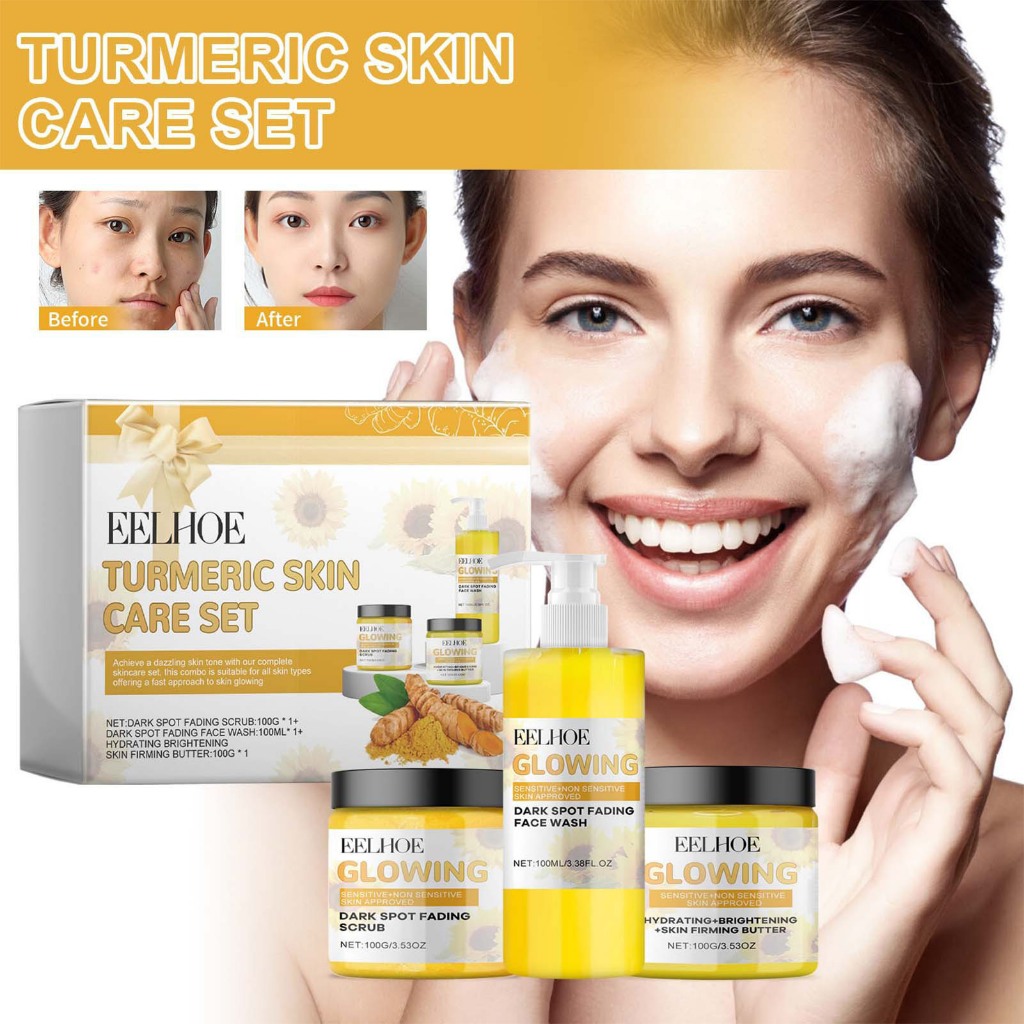 EELHOE Turmeric Skincare Set Moisturizing, Nourishing, and Cleansing ...