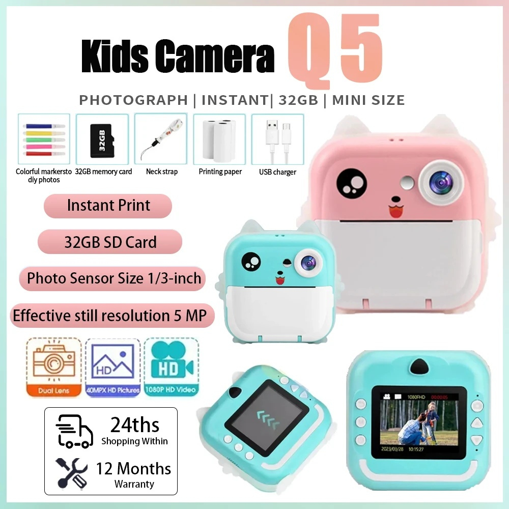 Children's Camera  Digital Camera Toy Photo Printable Set