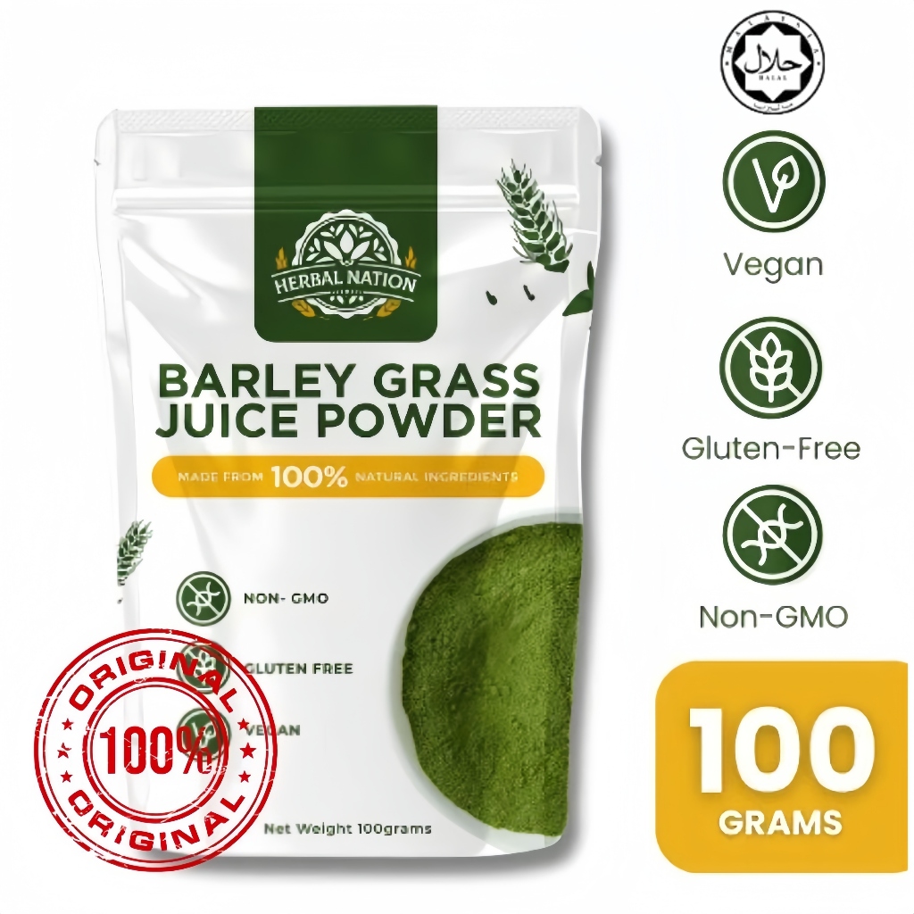 Local Stock HERBAL NATION BARLEY POWDER Barley Grass Juice Powder 100% ...