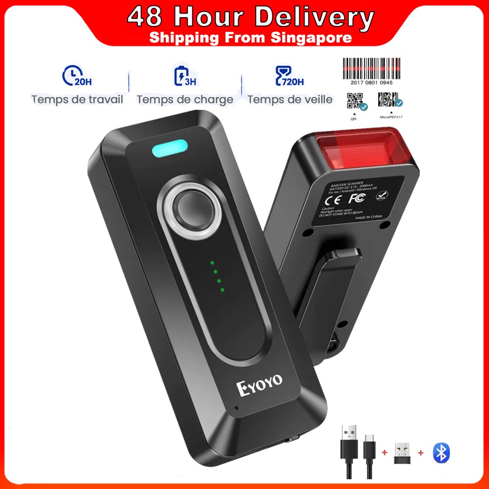 Eyoyo Portable Mini 3in1 Wireless 1D 2D Barcode Scanner Via Bluetooth ...