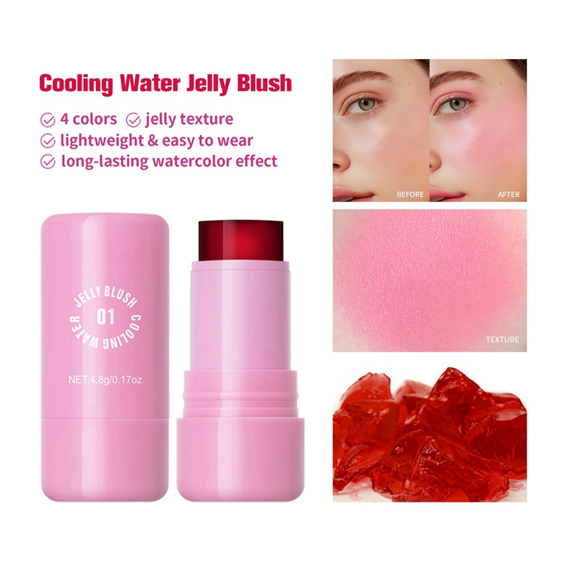 4 Colours Jelly Blush Stick Moisturizing Watercolor Jelly Texture ...