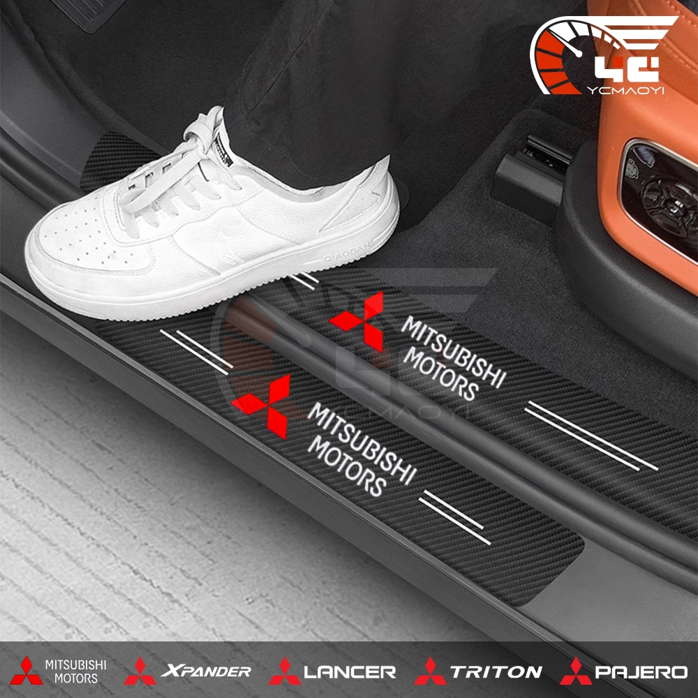 mitsubishi-car-door-sill-protector-plate-stickers-rear-trunk-bumper