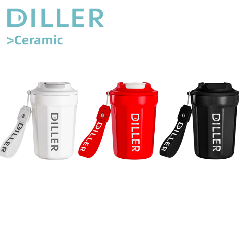 Diller Ceramic Tumbler Thermos Mug 316 Stainless Steel Vacuum Insulated ...