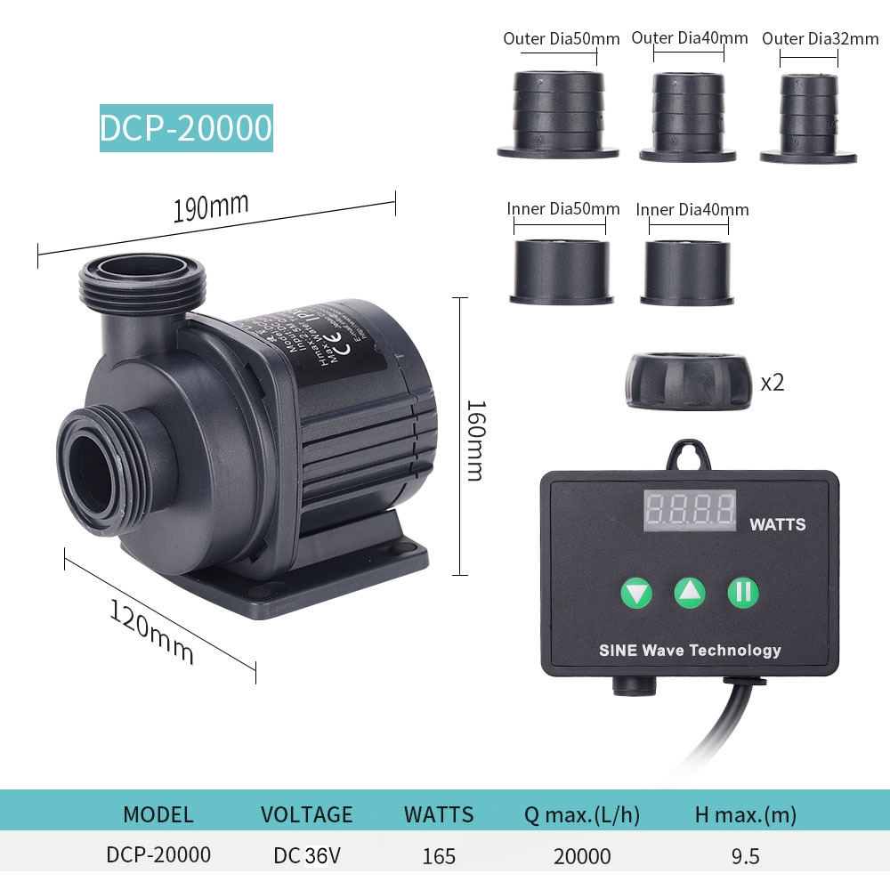 Jebao Silence DC Pump DCP-6000Ⅱ Jecod DCP 6500 Sine tech Silent Pump (1000 to 1715 GPH